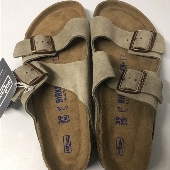 Birkenstock Arizona taupe suede soft footbed